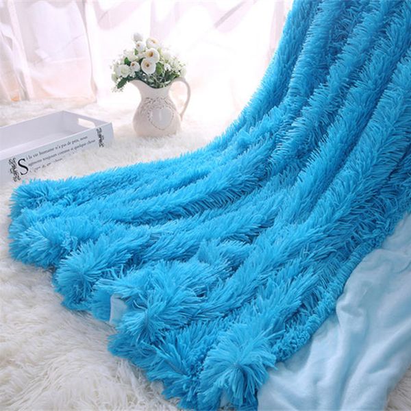 XC USHIO Super Soft Long Shaggy Fuzzy Fur Faux Fur Warm Elegant Cozy With Fluffy Sherpa Throw Blanket Bed Sofa Blanket Gift