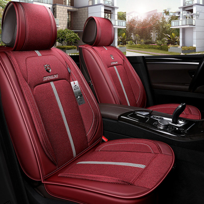 Universal Fit Car Accessories Seat Covers For Trucks Full Surrounded Design Durable PU Leather Adjuatable Five Seats Trucks 5pcs Covers