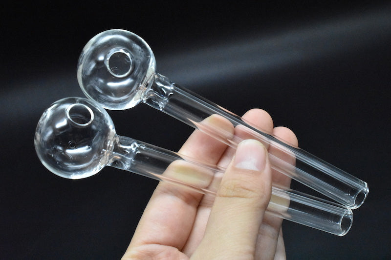 Chep Clear thick Pyrex Oil Burner Pipe Clear Glass Oil Burner Tube Nail Oil Pipes Thick tubes Smoking tobacco pipe