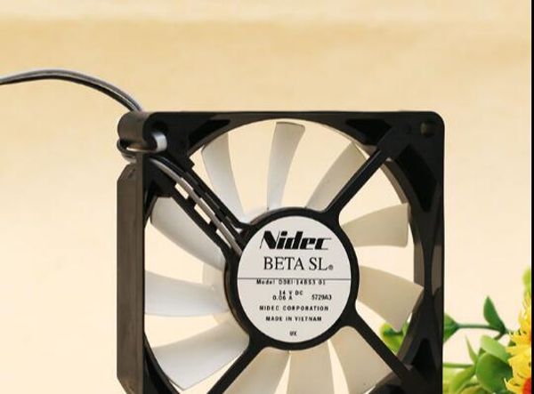 NIDEC D08L-14BS3 01 8CM 14V 0.06A 2 line quiet original head cooling refrigerator fan