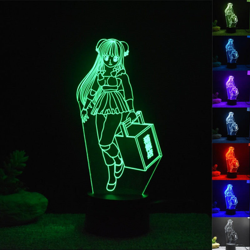 Ranma Shampoo 3D lamp Led Night Light Lamp LED desk table nightlight Colorful USB LED Acrylic lamp