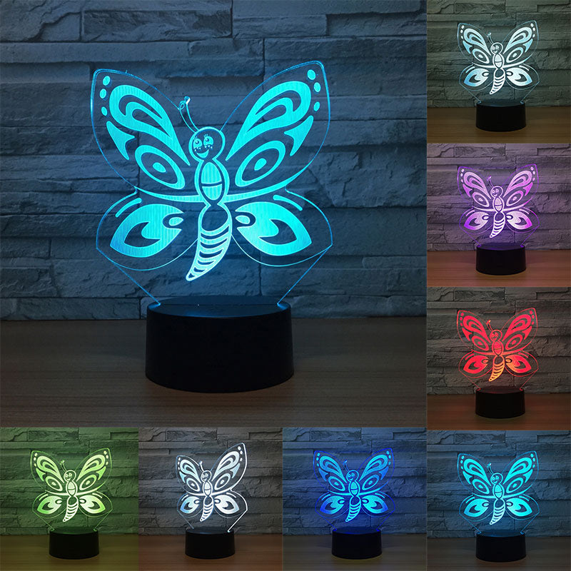 Butterfly 3D lamp Led Night Light Lamp LED desk table nightlight Colorful USB LED Acrylic lamp