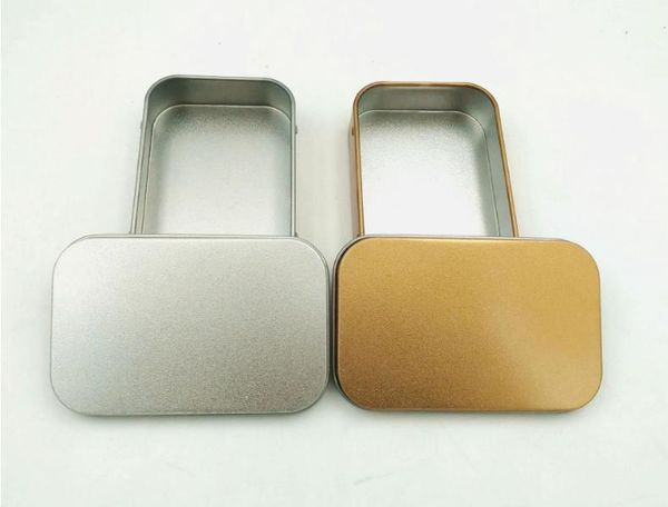 Popular Tin Box Empty Silver-gold Metal Storage Box Case Organizer For Money Coin Candy Keys U disk headphones gift box SN240