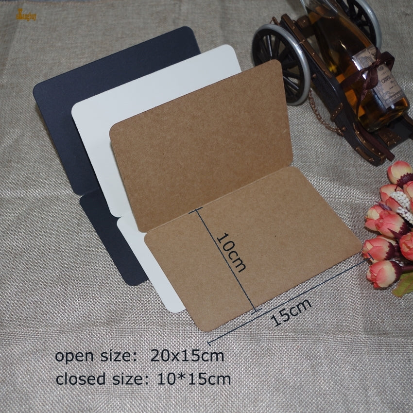 100pcs lot a6 size 10x15cm foldable kraft paper 350gsm nostalgic retro style diy word card creative memorial greeting cards