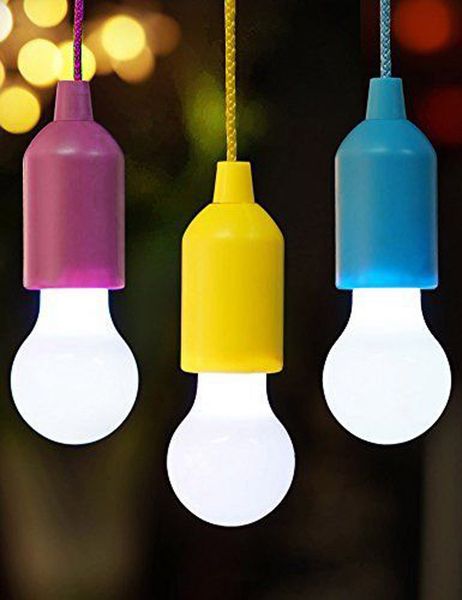 Changing Color LED Pull Cord Light Home Improvement Hanging Lamps Multi Color Bulb LED Kids Tent Decor Portable Hanging Lights for Bedroom s