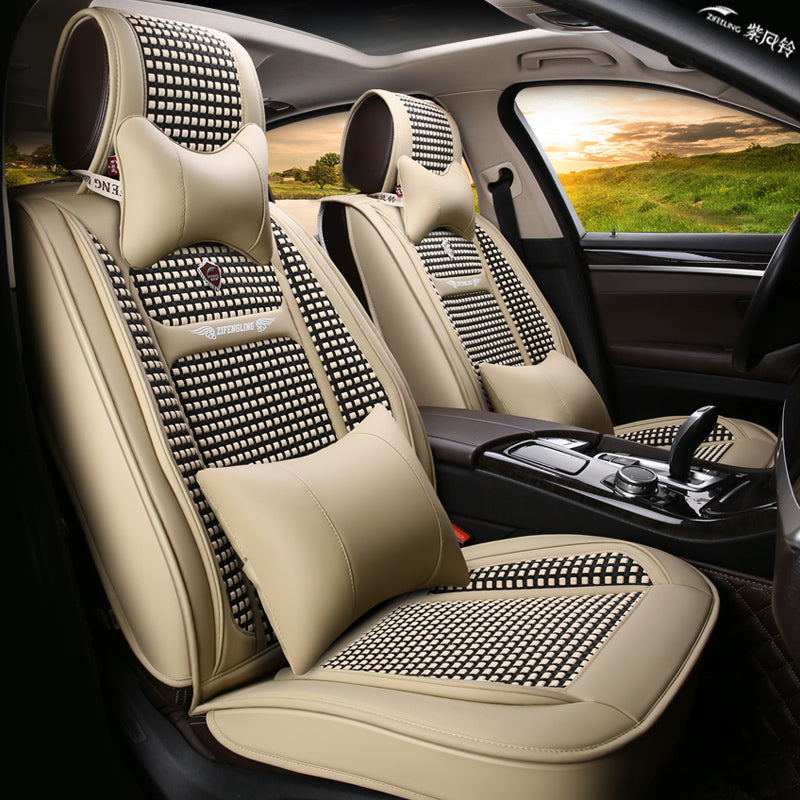 Universal Fit Car Accessories Seat Covers For Trucks Full Surround Design Durable PU Leather Adjuatable Five Seats Covers For GMC Sierra B52