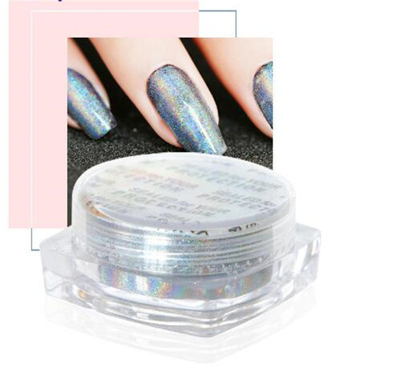 Hot Selling Nail Powder Imported Rainbow Effect Laser Powder Nail Art DIY & Salon Nail Glitter Shining Manicure Beauty I018