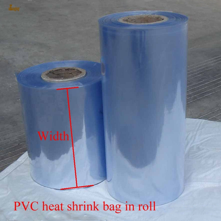 1kg lot 5 6 7 32cm width pvc heat shrink wrap tube wholesale in roll clear plastic polybag gift cosmetics packaging diy cut