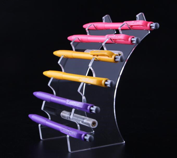 New arrival 4pcs Acrylic Pen Holder Cosmetic Brush Eyeshadow Pencil color Pen Lipstick Display Stand Rack Crystal pencil Support shelf