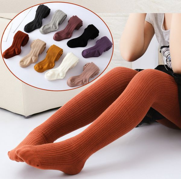Kids Vertical Stripe Leggings Children Cotton Knitting Tight Pants Girl Dance Stocking Pantyhose 10 Pcs Wholesale