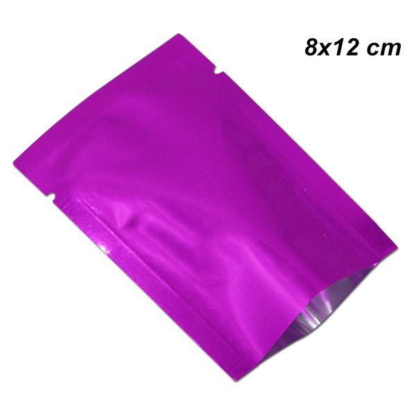 8x12 cm 200 Pack Purple Vacuum Heat Seal Sample Packets Aluminum Foil Mylar Flat Wraps Foil Bag for Cooking Kitchen Mylar Vacuum Sealed Bags