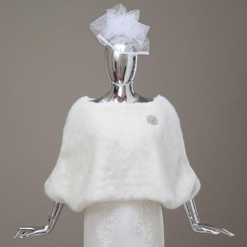Beauty Red Ivory Scoop Imitation Fur Bridal Wraps Bridal Jackets-Bolero Bridal Scarf-Shawl-Cape-Cloak Wedding Accessories F714106