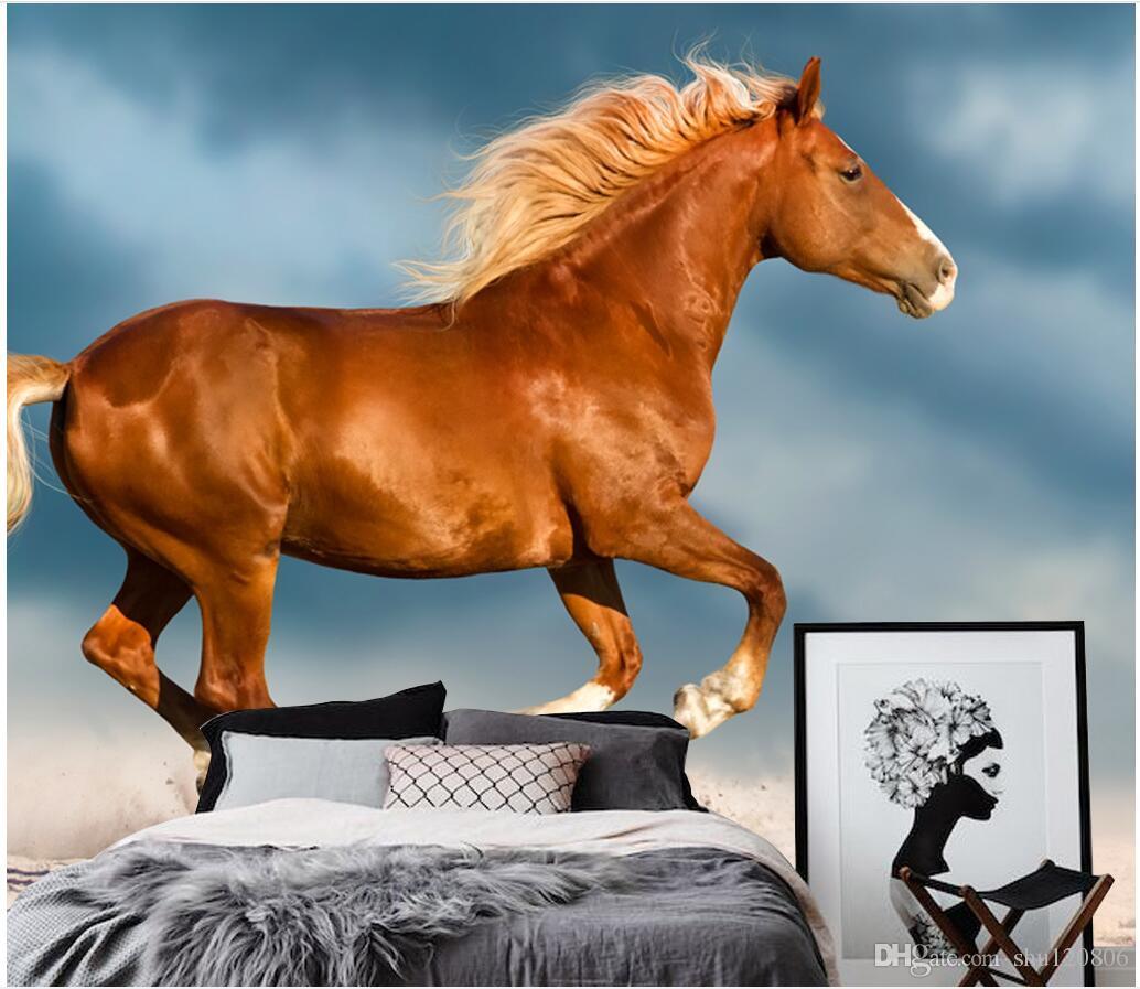 3d room wallpaper custom photo Dream the white horse background wall decorate painting 3d wall murals wallpaper for walls 3 d