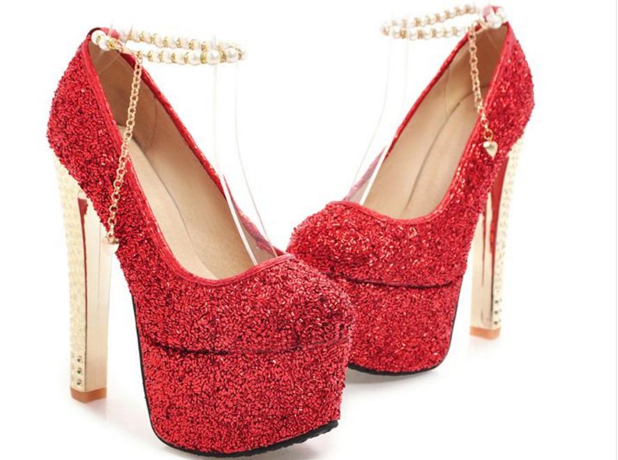 Free send Hot 2018 new style water drill waterproof platform high heel shoes big size 44 45 46 47 48 women&#039;s shoes