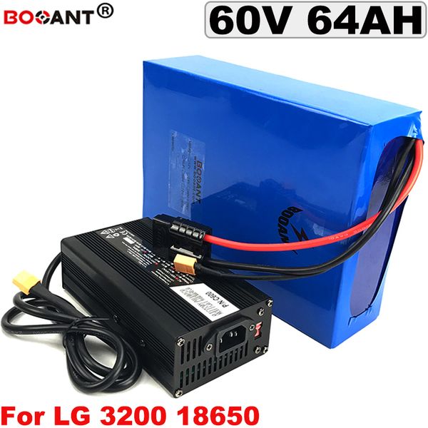 Electric bike Battery 60V 64AH for Bafang BBSHD 3000W Motor for Original LG 18650 cell E-Bike Lithium Battery pack +5A Charger