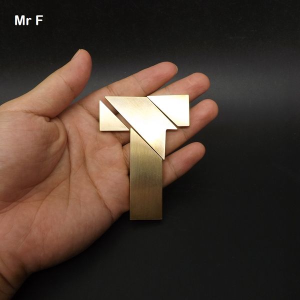 Fun Gift Mini T Puzzle Pure Brass Metal Puzzle Copper Puzzle Solution Gadget Intelligence Game Toys
