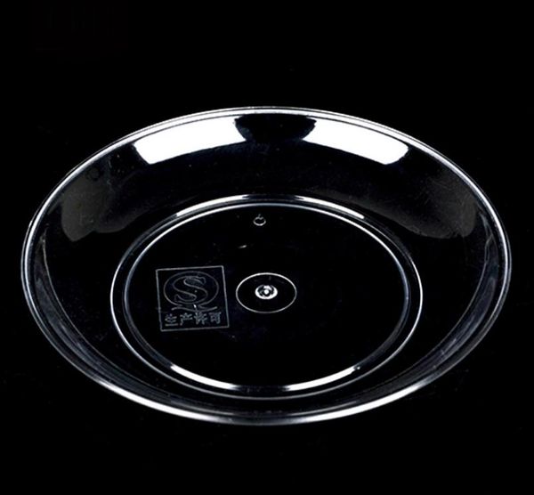 500pcs-lot 13cm Diameter Clear Plastic Snack Plate Round Dish Wedding Party Festival Disposable Cake Plates SN1403