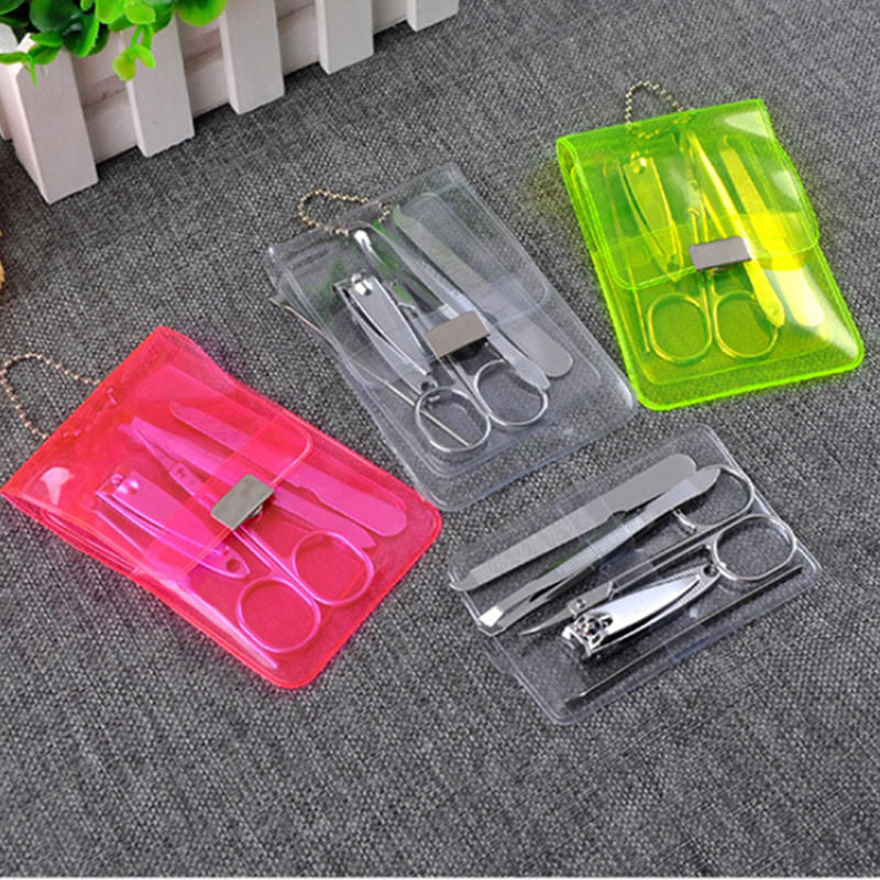 5pcs-set Stainless Steel Pedicure Scissors Tweezer Knife Ear Pick Utility Care Nail Clipper Kit Manicure Set F1121