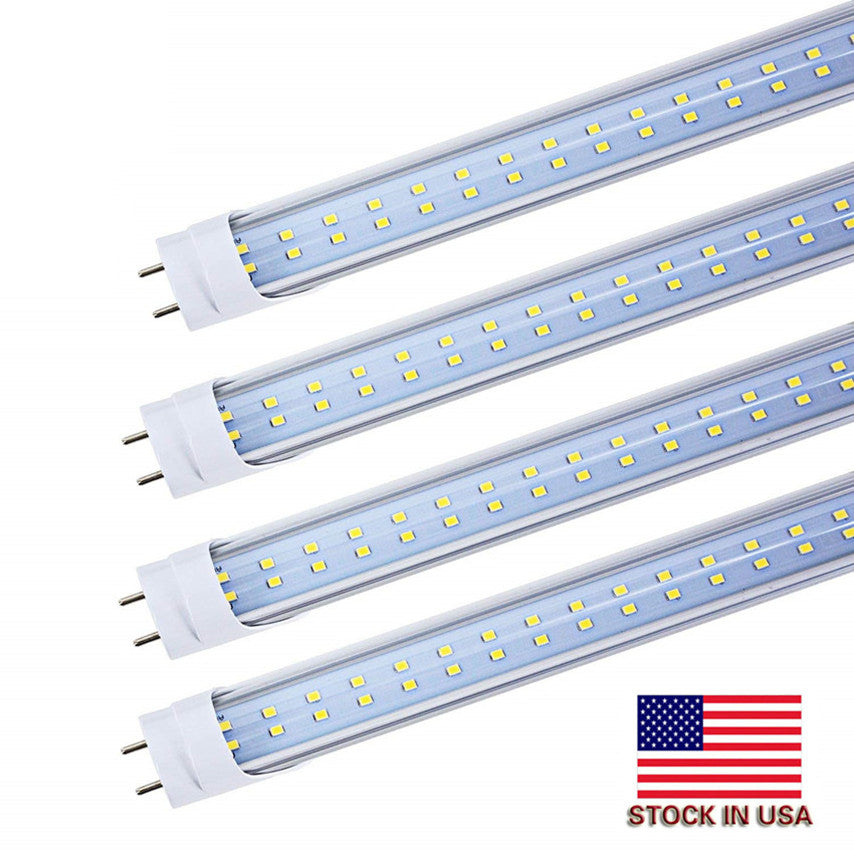 Stock in US 4ft led tube 28W Dural Row Warm Cool White 1200mm 1.2M SMD2835 192pcs Super Bright Led Fluorescent Bulbs AC85-265V UL CNSUNWAY LIGHTING