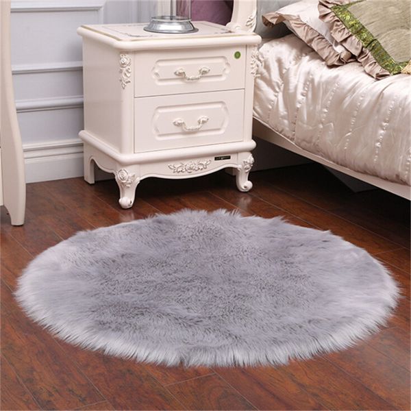 Round Fluffy Rug Non Slip Shower Bedroom Carpet Mat for Adults and Children Home Supplies Fluffy Carpet Floor Mat