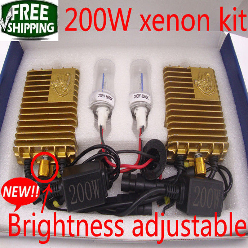 NEW H1 H4 H7 H11 Brightness Adjustable 200W HID Xenon Headlight Kit Light Bulbs Lamp White