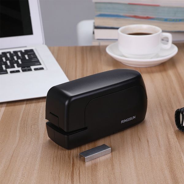 Automatic Electric Stapler Portable Office Desk Stapler Heavy Duty for Office School and Home Use Battery Powered Black