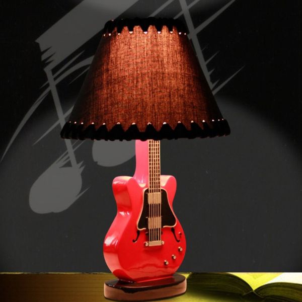 1Piece Novelty Table Lamp Guitar Lamp Table Desk Unique Gift Idea For Guitar Lover Home Decor Indoor LED Lighting