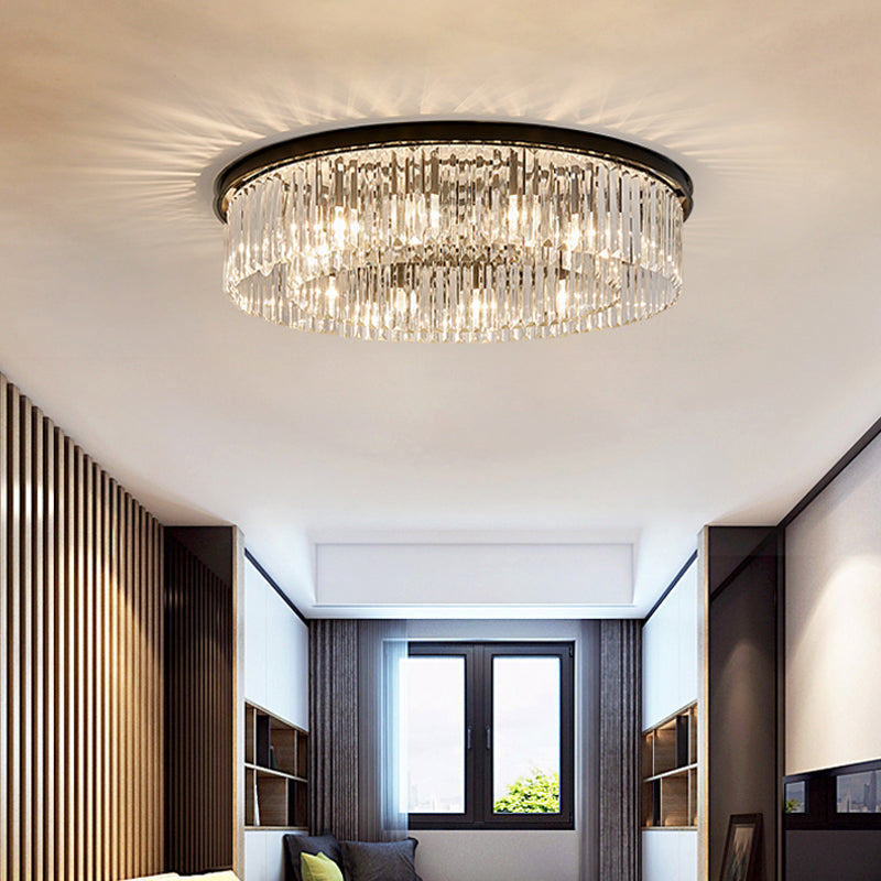 American Crystal Ceiling Lamp Living Room Bedroom led Ceiling Lights Modern Household Flush Mount Surface Mounted Nordic Iron Lighting fixtures