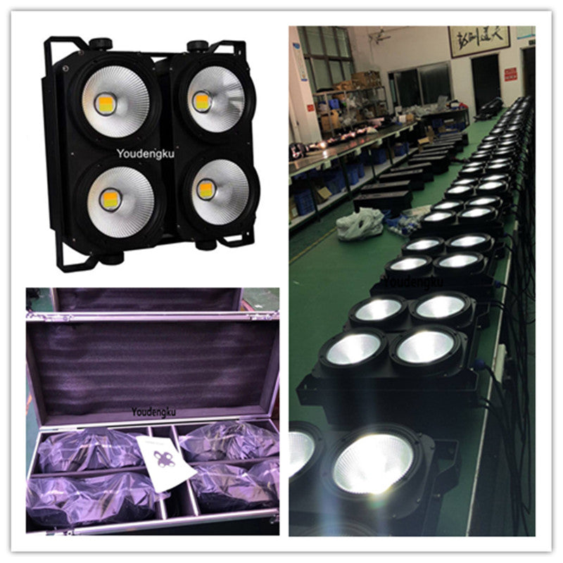 4 eye blinder led cob dmx 4 stuks with flightcase 4x100W COB led blinder Audience stage Lighting Equipment