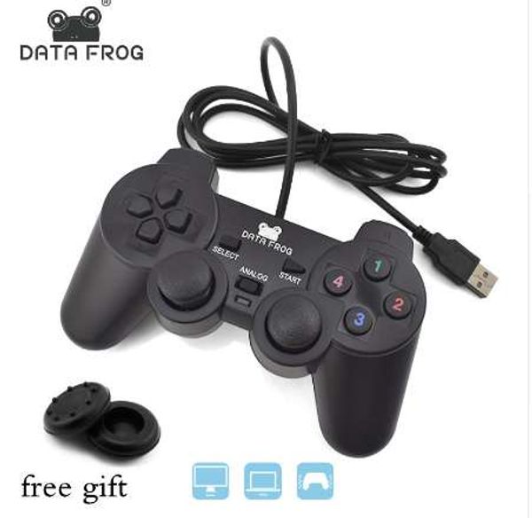 Data Frog Wired Game Controller Gaming Joypad Joystick USB Gamepad For PC Laptop Vibration Gamepads For Window 7&10