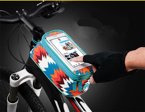 ROSWHEEL BICYCLE BAGS CYCLING BIKE FRAME IPHONE BAGS HOLDER PANNIER MOBILE PHONE BAG CASE POUCH Bicycle Accessories WS-55
