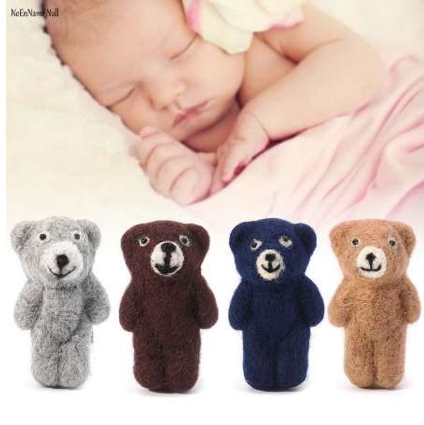 NoEnName-Null Newborn Photography Props Accessories Felt Knit Teddy Bear Infant Handmade Toy