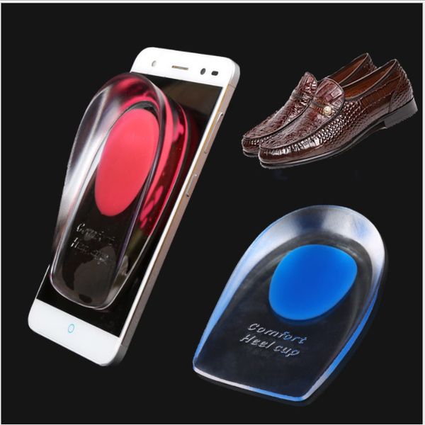Inserts Heel Pain Spur Silicone Shoes Gel Pads Cushion Heel Cup Insoles Massager Men Blue Women Red Comfortable New Fashion