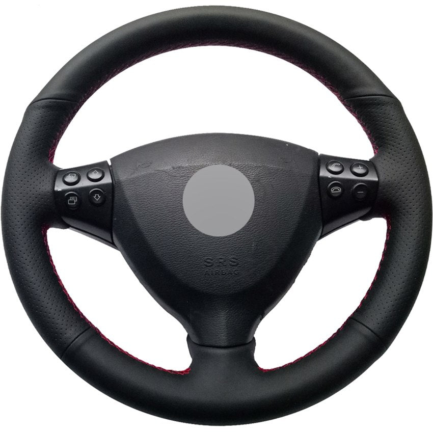 DIY Hand-stitched Car Steering Wheel Cover Black Genuine leather for Mercedes-Benz A-Class A160 A180 2004-2012
