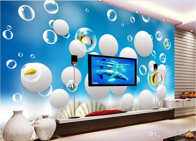 3d wallpaper custom photo mural Sea world fish bubble background wall living room Home decoration 3d wall murals wallpaper for walls 3 d