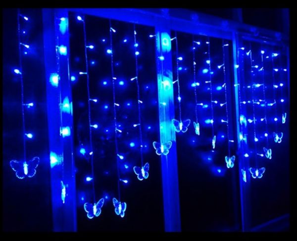 LED Strings 4M100LED wide star butterfly curtain LED lights string flashing wedding room layout decoration CL250113
