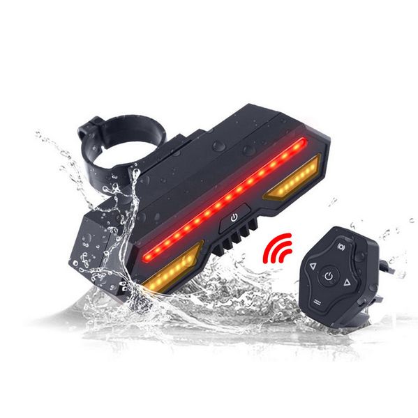 Smart Bike Lights Tail Light Wireless Remote Controller Turn Signals USB Rechargeable LED Bicycle Lights Mountain Road