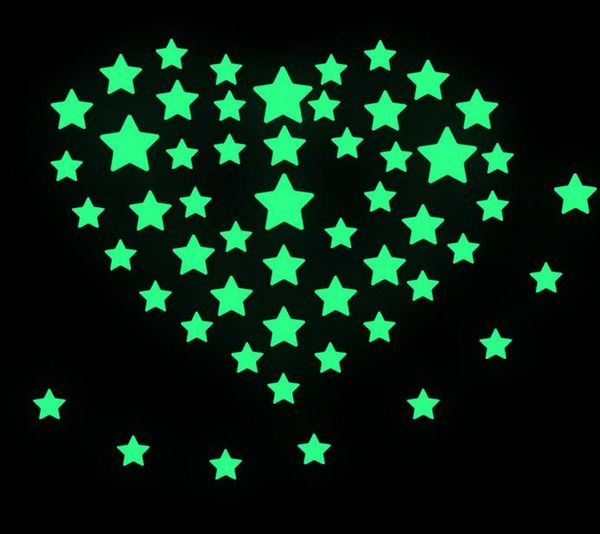 Moon Stars Fluorescent Wall Sticker Cartoon Mural Decal Removable Glow In The Dark Sticker Home Decoration Stickers 21X24.5cm