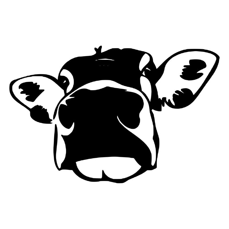 13.9*9CM Humour Funny Cow Big Face Car Sticker Interesting Decorative Decal Car Styling Stickers