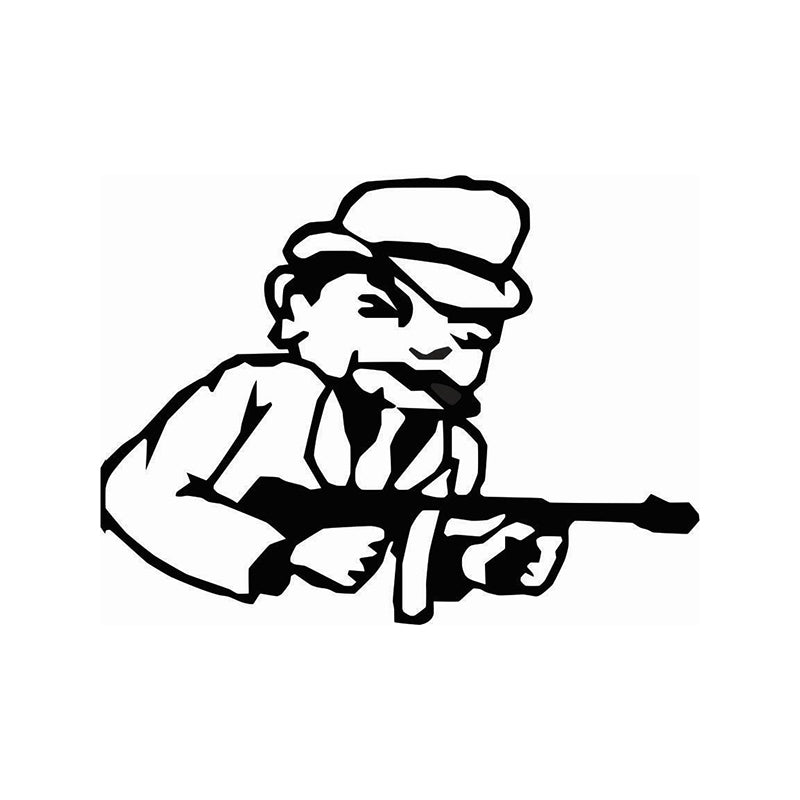 Gangster With Gun Sticker Vinyl Car Packaging Body Decal Accessories Products
