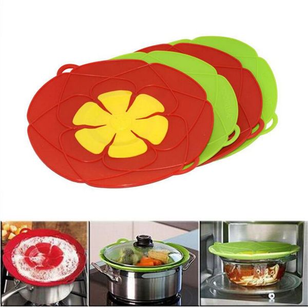 Flower Cookware Parts 28cm Silicone Boil Over Spill Lid Stopper Oven Safe For Pot-Pan Cover Cooking Tools OOA4074