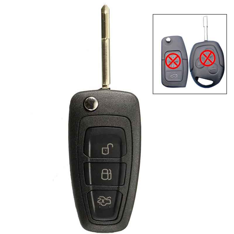 3 Buttons Car Flip Remote Key Fob With Chip 4D60 For Ford -Focus Mk1 -Mondeo -Transit-Connect 433Mhz