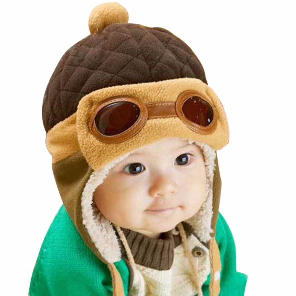Baby Pilot Hat Toddlers Kids Cool Aviator Winter Warm Cap for Baby Boy Girl Infant Ear Flap Soft Hat Beanies