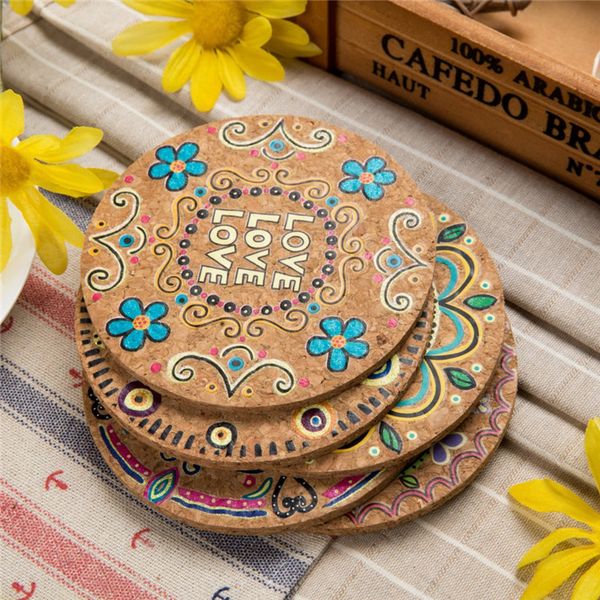 Table Decoration 300pcs Classic Round Plain Cork Coasters Drink Wine Mats Cork Mats Tableware Mat ideas for wedding and party gift LT1281
