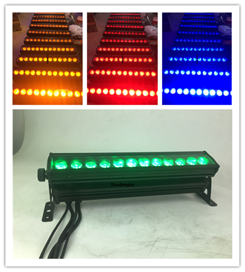 2 pieces Cheap dj blinder 12x15w rgbwa led outdoor wash light ip65 dmx control double row led wall washer