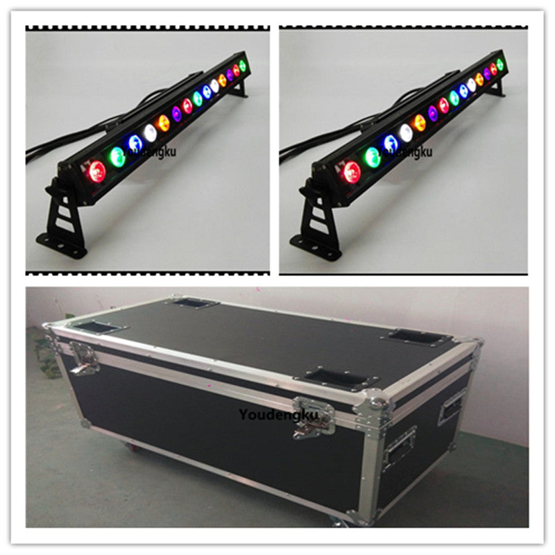 4 pieces flightcase 14X30W wateroof LED Strip Bar Light LED Outdoor Wall Wash led wall washer cob rgb