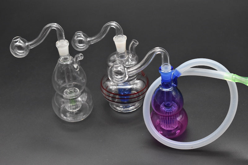 cheap Mini oil rig pipes Thick Nano Bubbler Oil Rig Heady Glass Dab Rigs Bongs Water Pipe Small Bong Recycler Pyrex Water Bongs