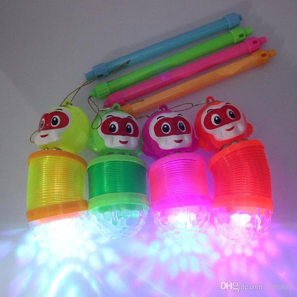 Wholesale LED Lighted Toys Children&#039;s kids Luminous Toys Cartoon Style Rainbow Ring Lantern glowing Christmas gift 12 pcs - lot