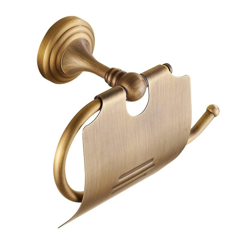 brass Toilet Paper Holder Hook antique Gold wall Mount Bathroom accessories