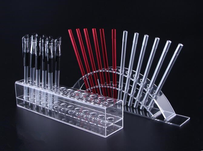 Multifunction Acrylic Pen display stand Color pencil fashion Crystal pen shelf for store display lipstick Eyebrow pencil Pens Brush 5pcs-lot